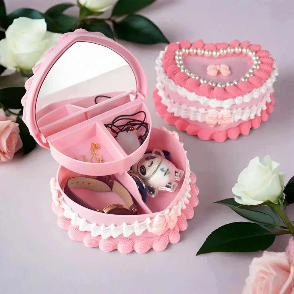 Simulation Heart Shaped Cake Jewelry Box Fake Cream Cake Model - USMGD0187 AliExpress-Dropship