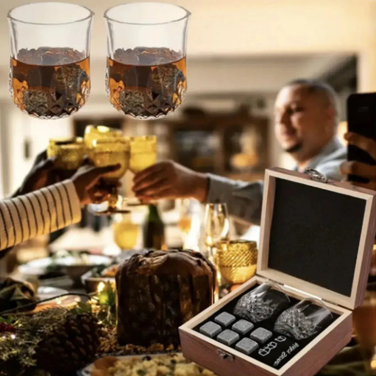 Whiskey Stones Glasses Set Granite Ice Cube For Whisky - USMGD0211 AliExpress-Dropship