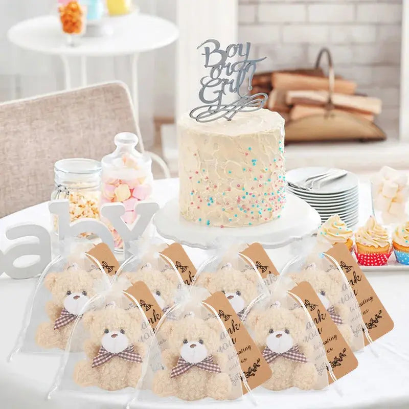 Bear Gift, include 5 Mini Bear,5 Organza Bag,5 Thank You Card for Baby - USMGD0270 AliExpress-Dropship