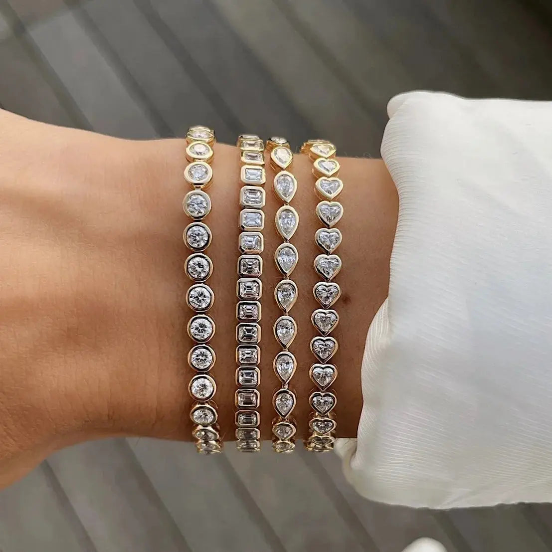 Bezel Cubic Zirconia 5A CZ Tennis Chain Bracelet - USMJ0227 AliExpress-Dropship