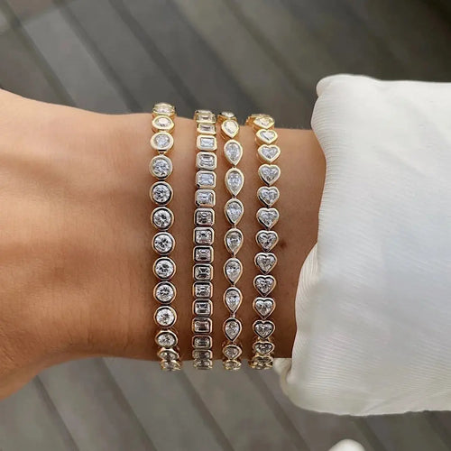 Bezel Cubic Zirconia 5A CZ Tennis Chain Bracelet - USMJ0227 AliExpress-Dropship