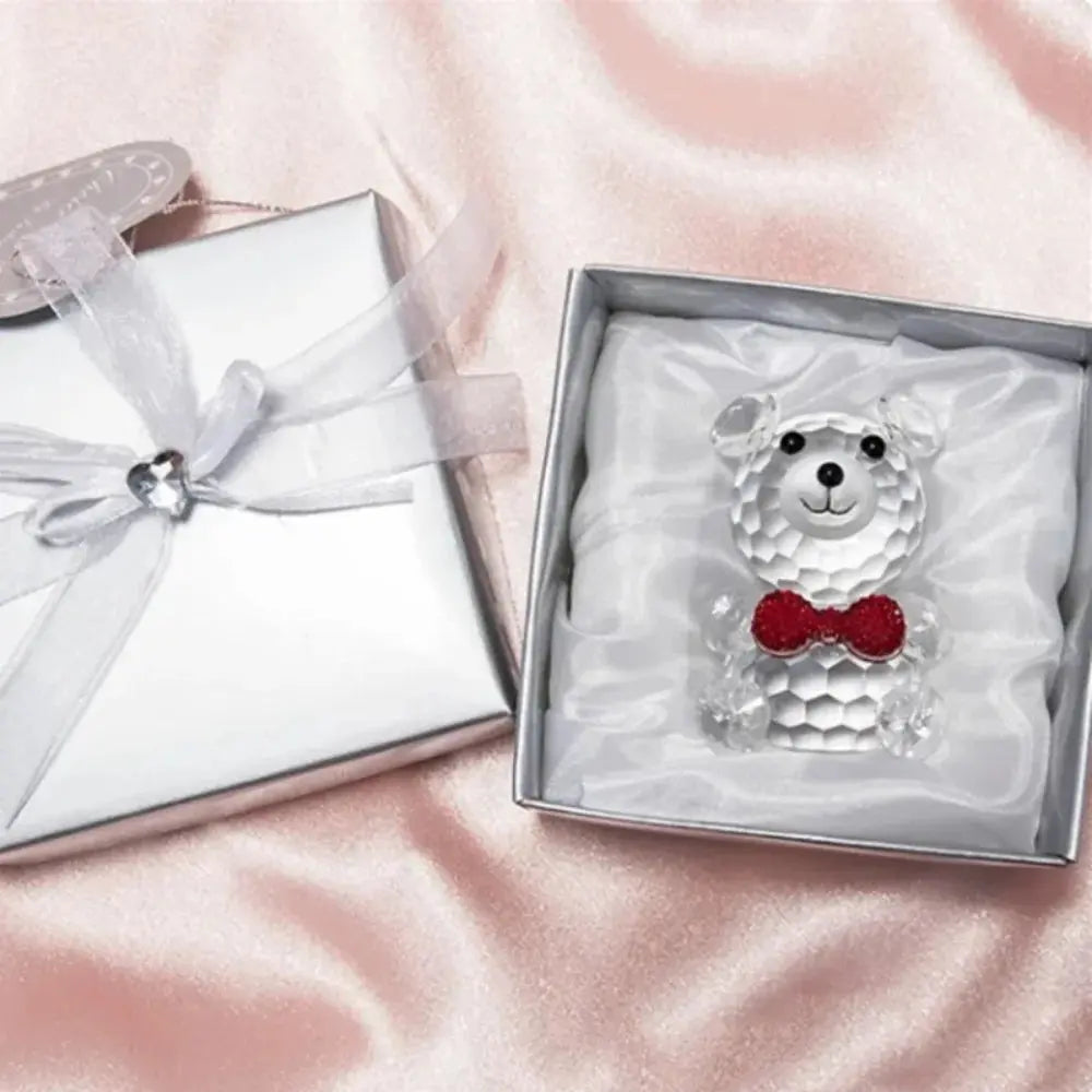 Valentines Day Gift I Love You Crystal Bear Glass Artificial Rose Flowers - USMGD0189 AliExpress-Dropship