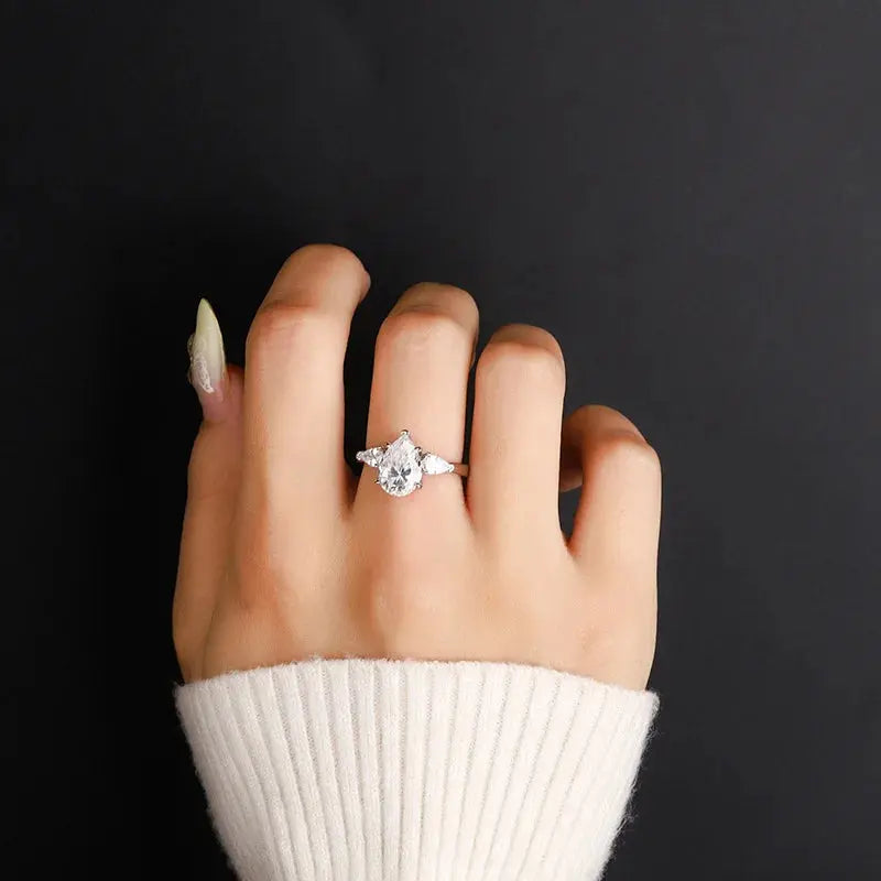 Pear Moissanite Rings for Women Original - USMJ0246 AliExpress-Dropship