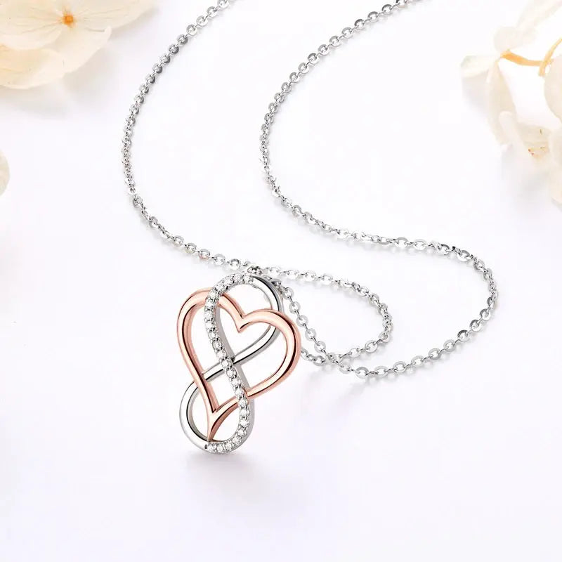 IOGOU D Moissanite Heart Infinity Pendant Necklace - USMJ0255 AliExpress-Dropship