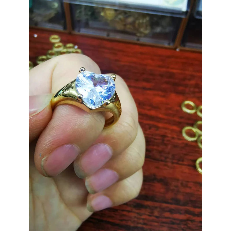 5A heart shape CZ iced out bling heart CZ tennis necklace - USMJ0250