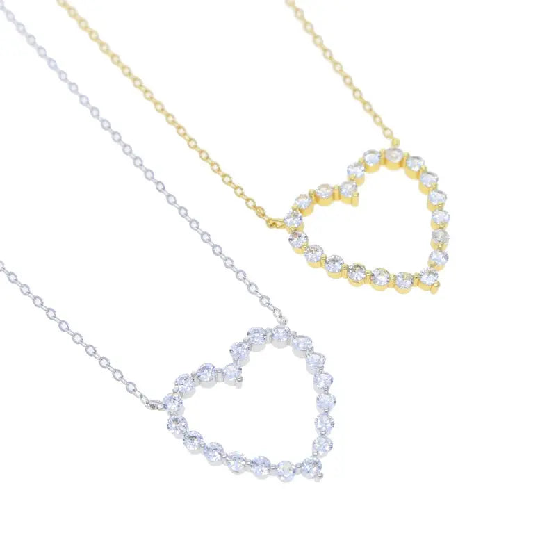 Fashion Jewelry for Girlfriend Iced Out Hollow Heart Pendant Necklace - USMJ0197 AliExpress-Dropship