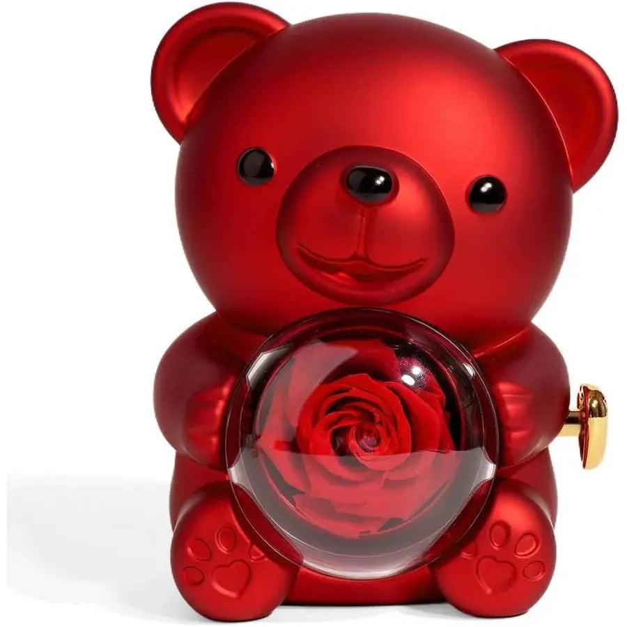 Rose Hug Bear Jewelry Box Preserved Real Rose Gifts for her - USMGD0206 AliExpress-Dropship