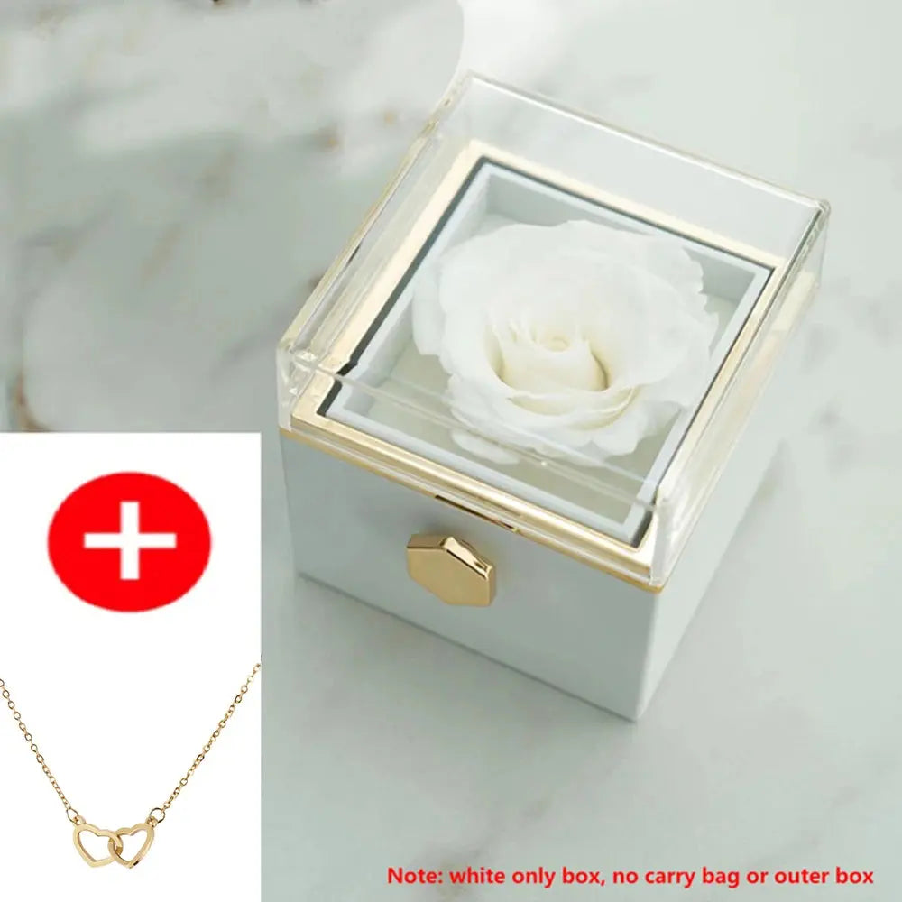 Heart Engraved Name Steel Necklace Eternal Rose Box Wedding Ring Box - USMJ0214 AliExpress-Dropship