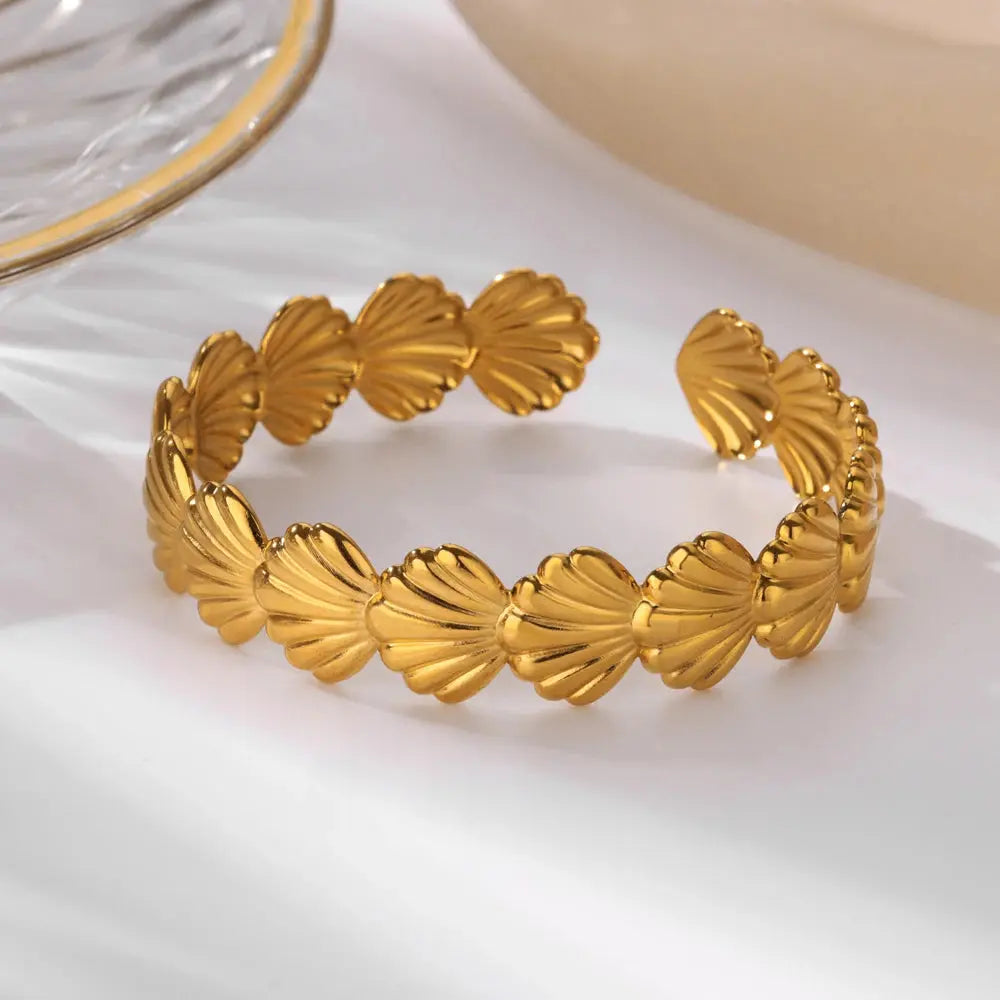 Shell Cuff Bracelets Gold Color Bracelet Bangles Luxury Brands -USMJ0264 AliExpress-Dropship