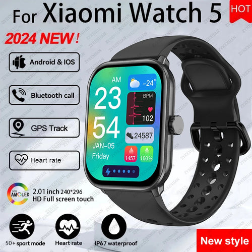 Xiaomi Watch 5 Men Women HD AMOLED Screen Heart - ON SALE 10% Discount - USMW0296