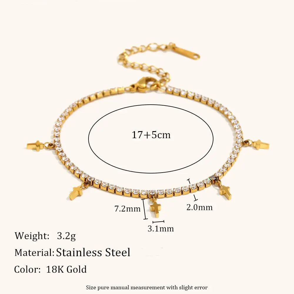 La.Muses Elastic Cubic Zirconia Stainless Steel Woman's Bracelet - USMJ0275 AliExpress-Dropship