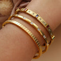 Colored Zircon Stainless Steel Gold Color Stacking Bracelet - USMJ0269 AliExpress-Dropship
