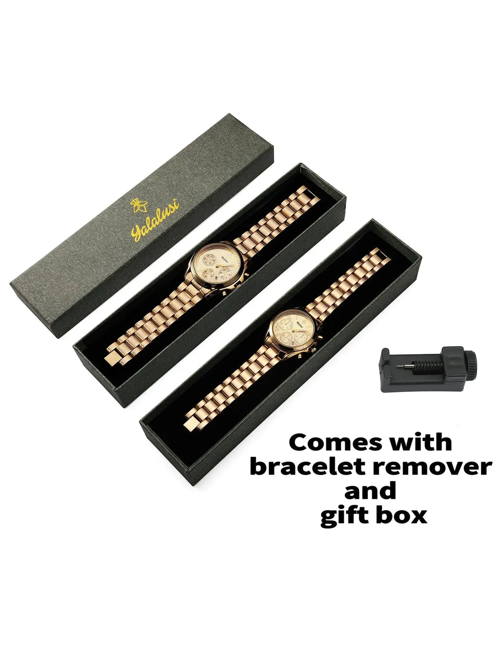 Gold Luxury Couple Watch Box Watch Remover Vacuum Plating - USMJ0253 AliExpress-Dropship