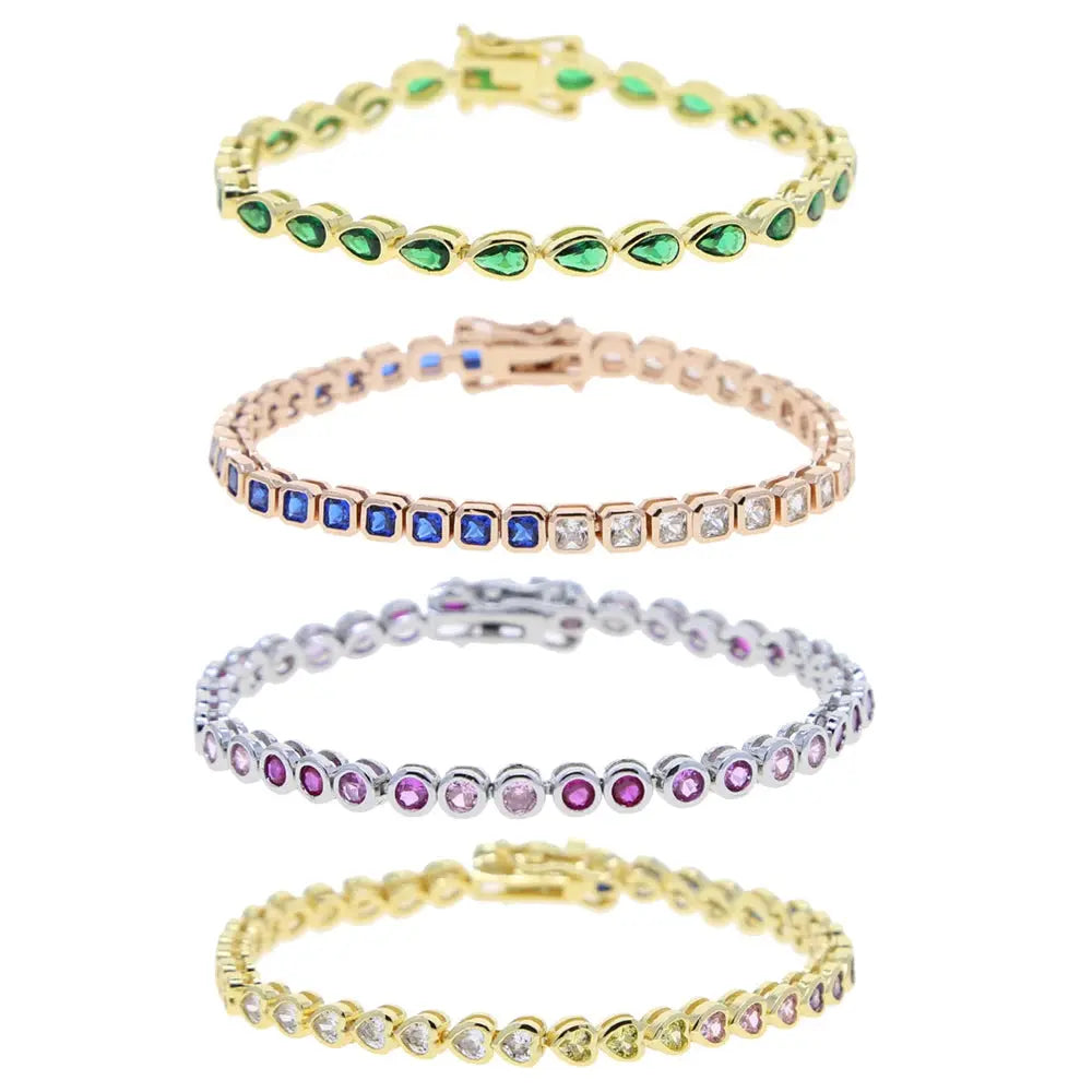 Bezel Cubic Zirconia 5A CZ Tennis Chain Bracelet - USMJ0227 AliExpress-Dropship