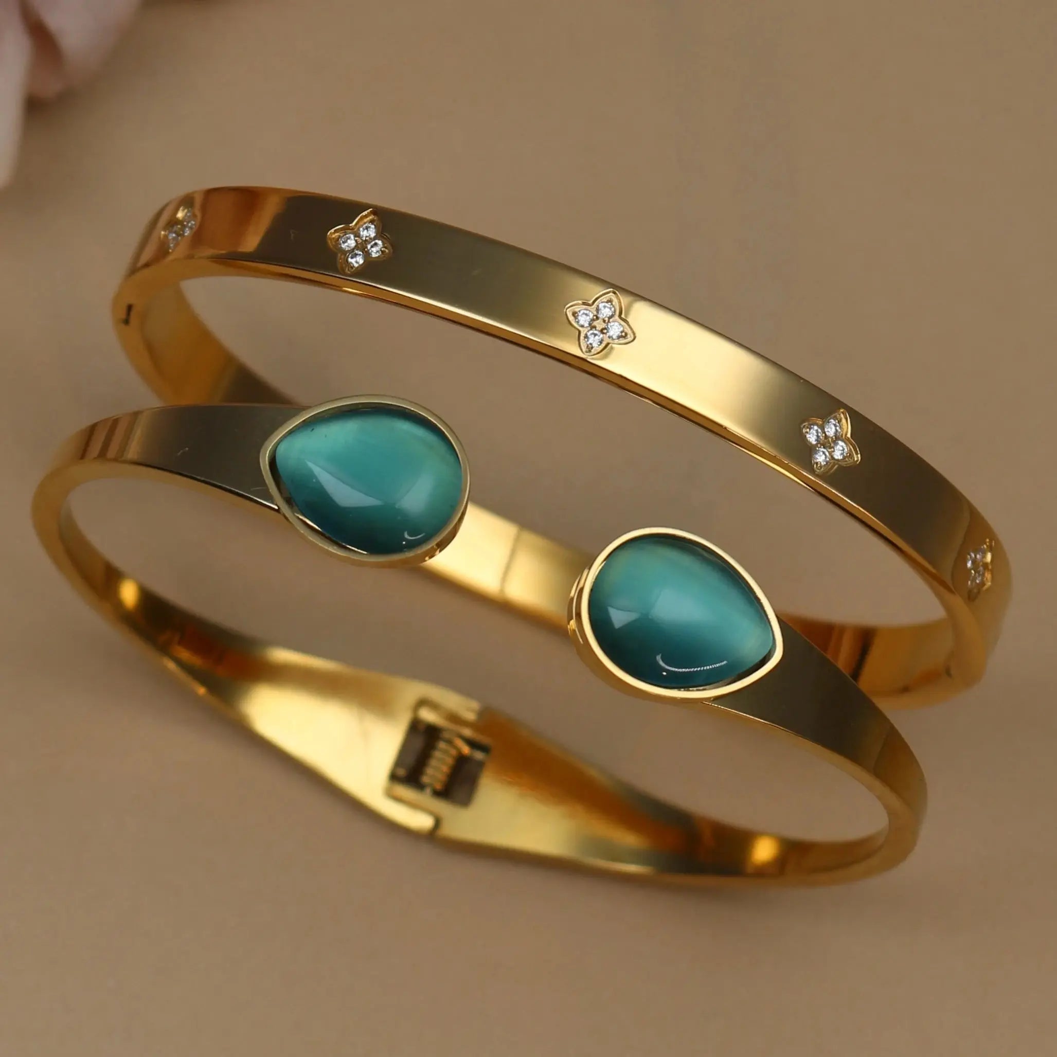 New Opal, Crystal Stainless Steel Bracelet Party Pair Bangles - USMJ0263 AliExpress-Dropship