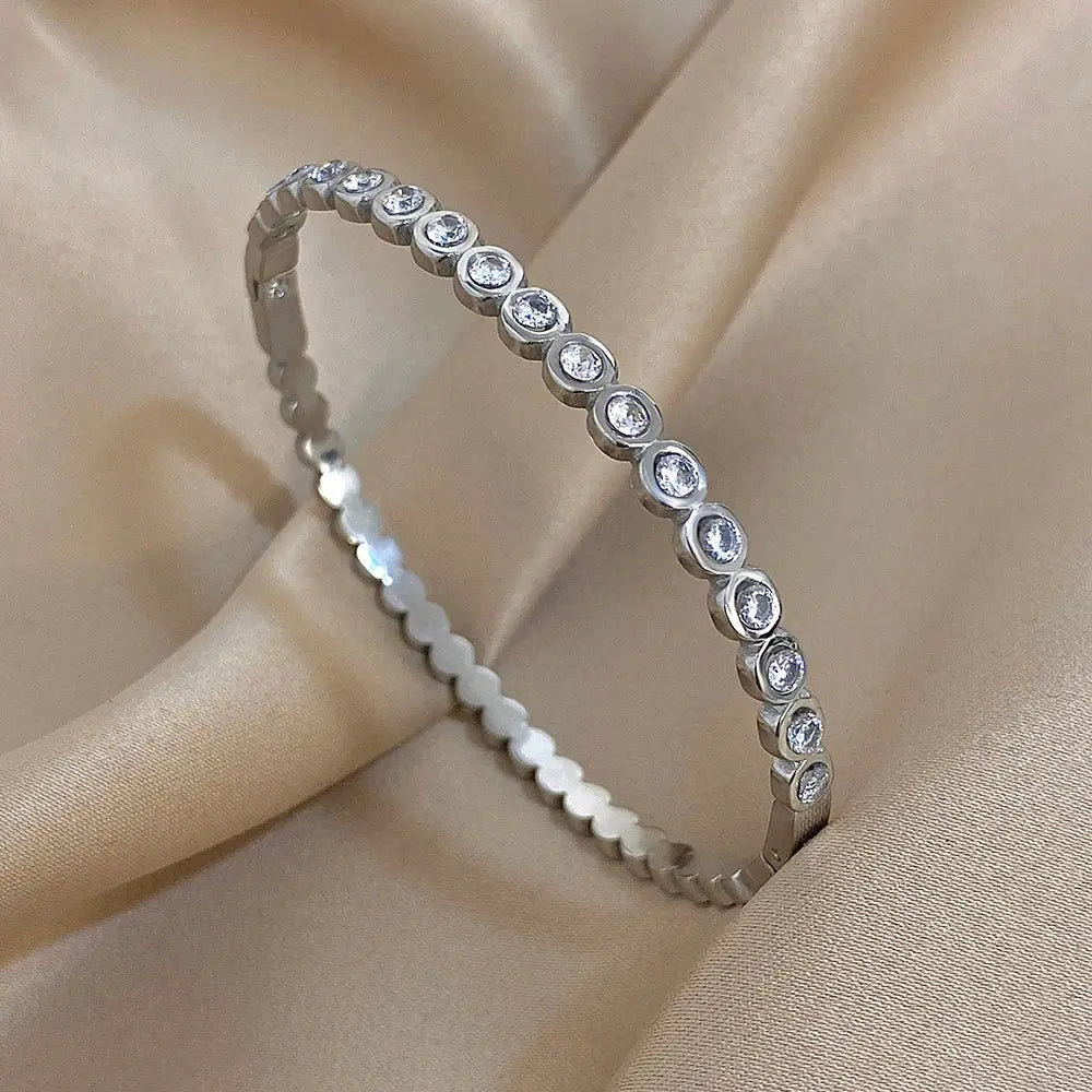 Colorful Rhinestone Beads Stainless Steel Bracelets for Women - USMJ0226 AliExpress-Dropship