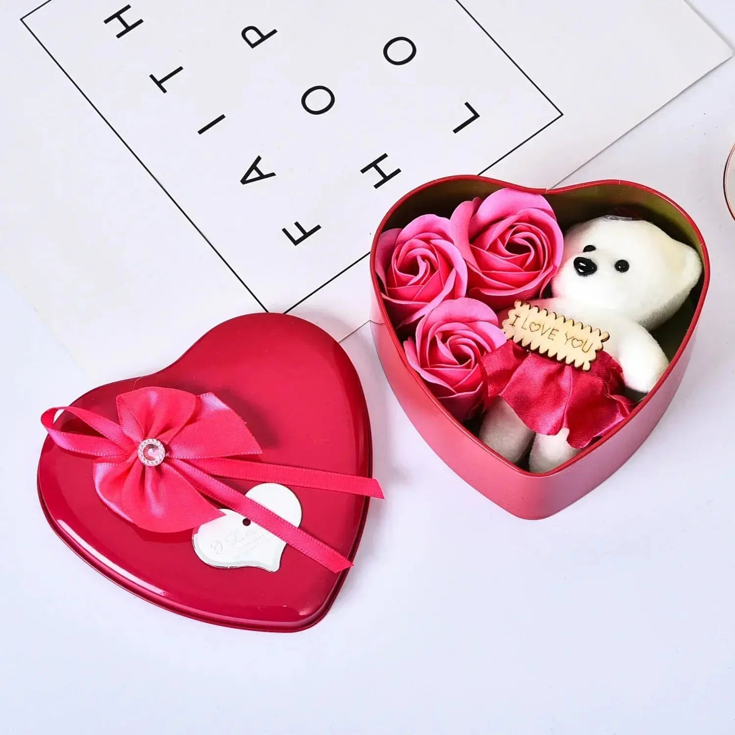 Bear Rose Gift Box Romantic Flower Bear Bouquet Party Decoration - USMGD0195 AliExpress-Dropship