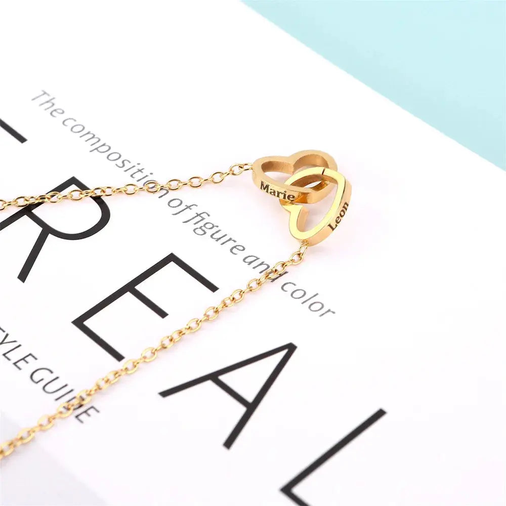 Heart Engraved Name Steel Necklace Eternal Rose Box Wedding Ring Box - USMJ0214 AliExpress-Dropship