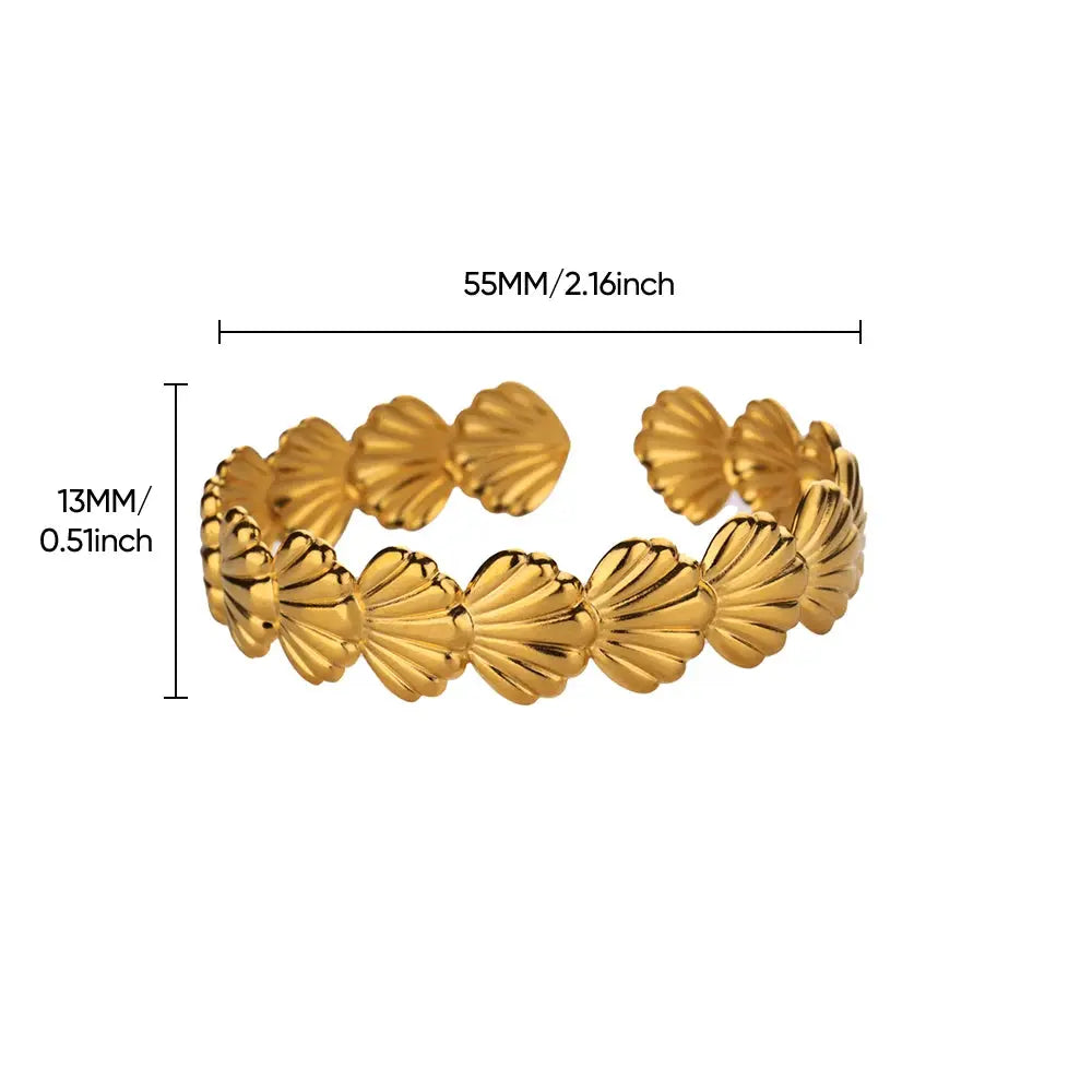 Shell Cuff Bracelets Gold Color Bracelet Bangles Luxury Brands -USMJ0264 AliExpress-Dropship