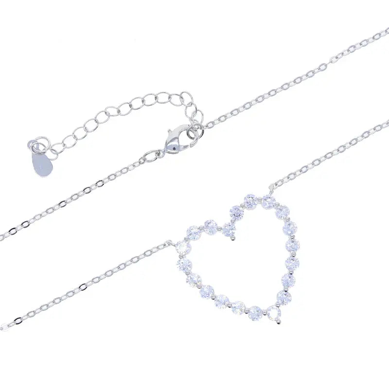 Fashion Jewelry for Girlfriend Iced Out Hollow Heart Pendant Necklace - USMJ0197 AliExpress-Dropship