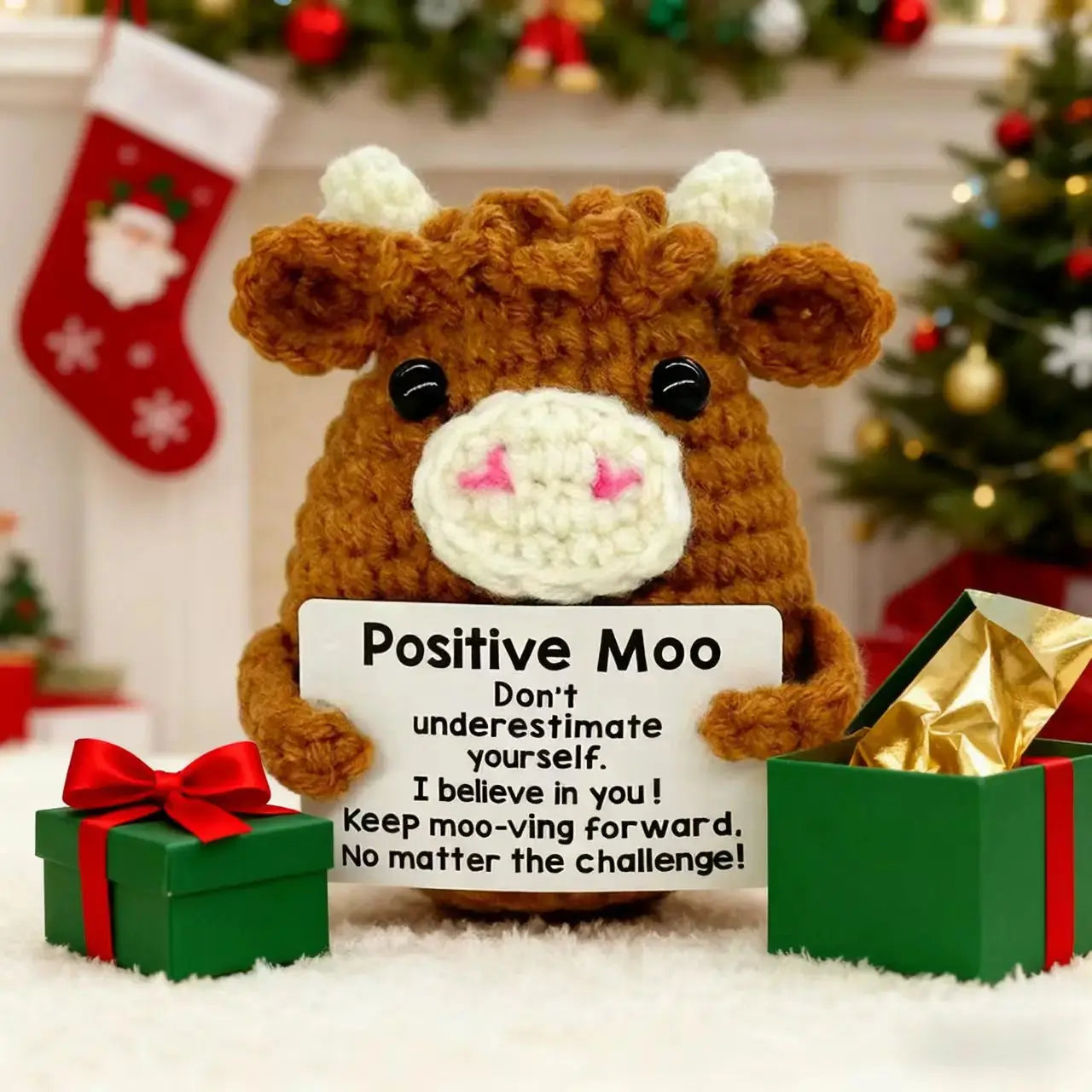 Handmade Positive Crochet Cute Cow Emotional Decorations - USMGD0193 AliExpress-Dropship