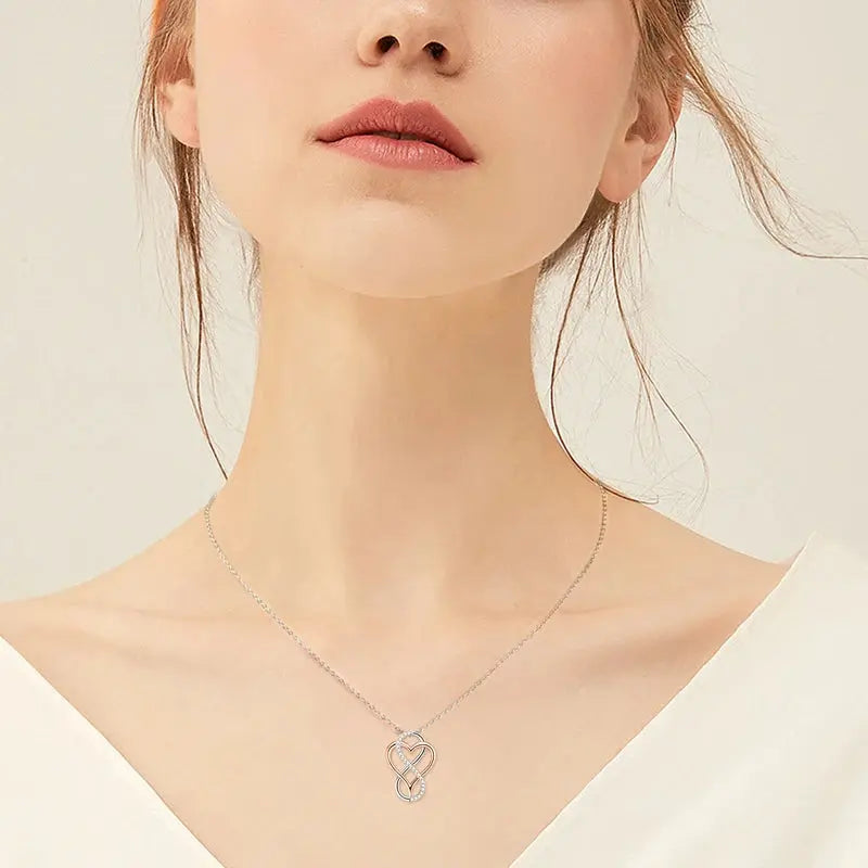 IOGOU D Moissanite Heart Infinity Pendant Necklace - USMJ0255 AliExpress-Dropship