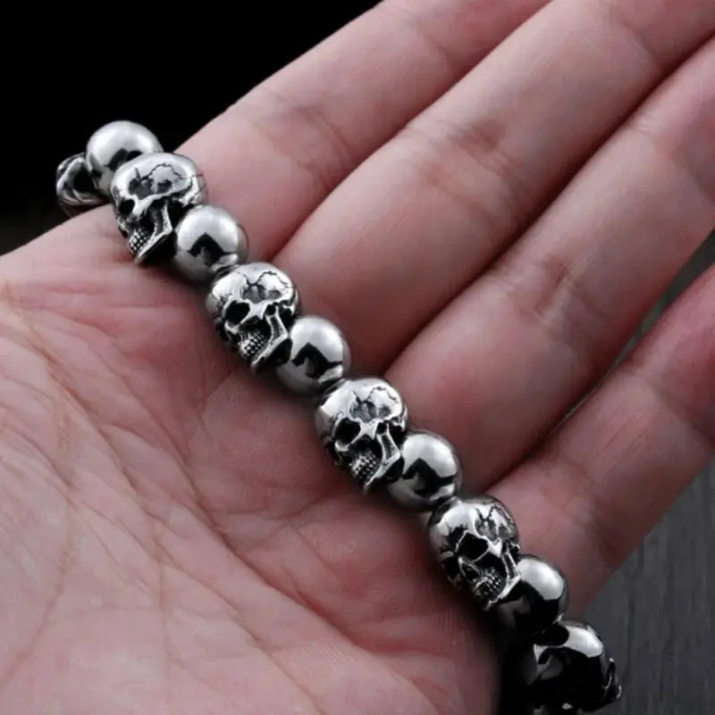 Men High Quality Skull Bracelet Men's Punk Large Adjustable Skeleton - USMJ0271 AliExpress-Dropship