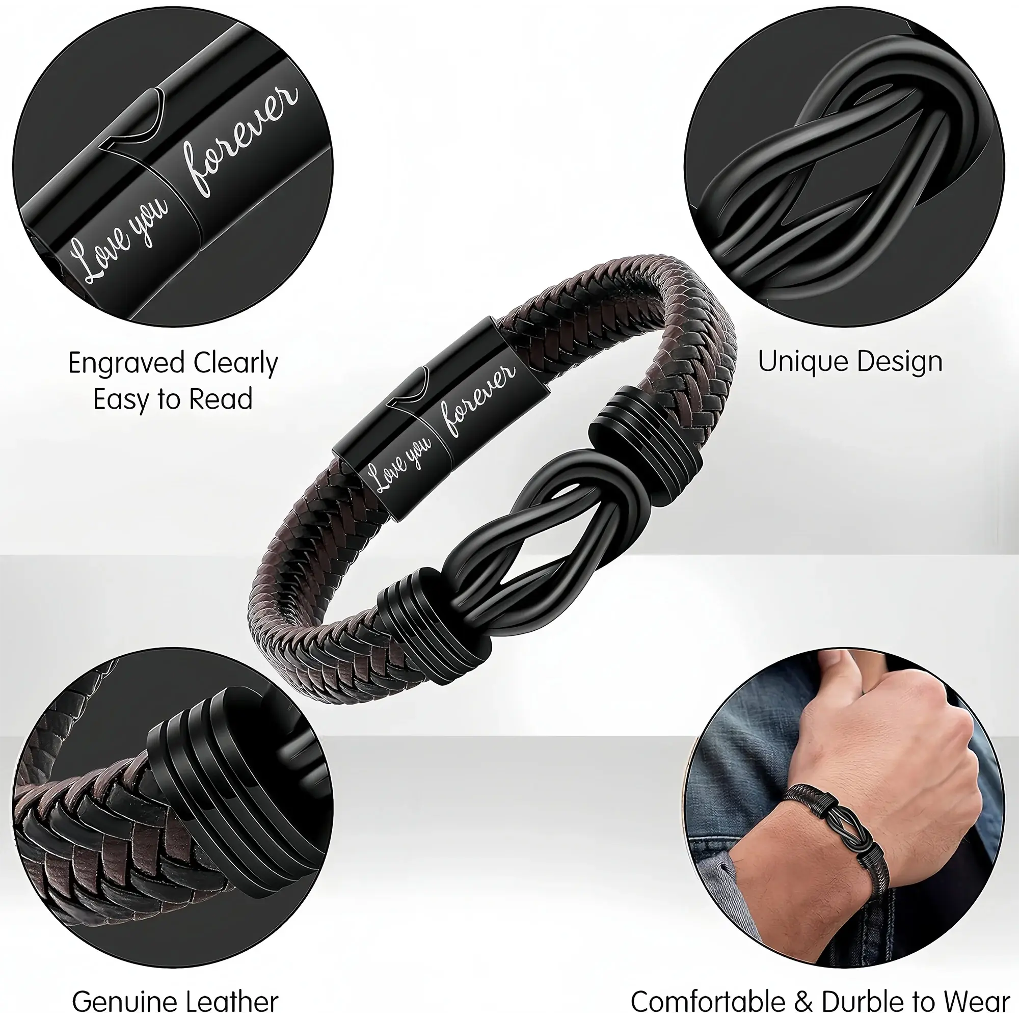 Valentine's Day Gifts for Him Man Leather Bracelets - USMGD0181 AliExpress-Dropship