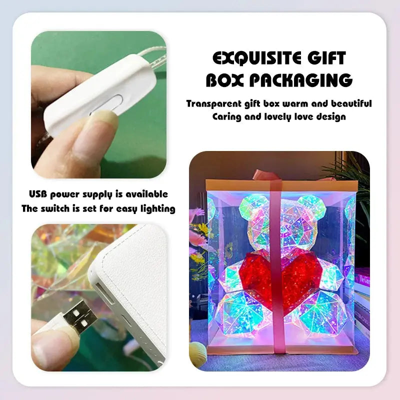 Colorful Glowing Bear 30CM High Fantasy LED Little Bear Lamp - USMJ0252 AliExpress-Dropship
