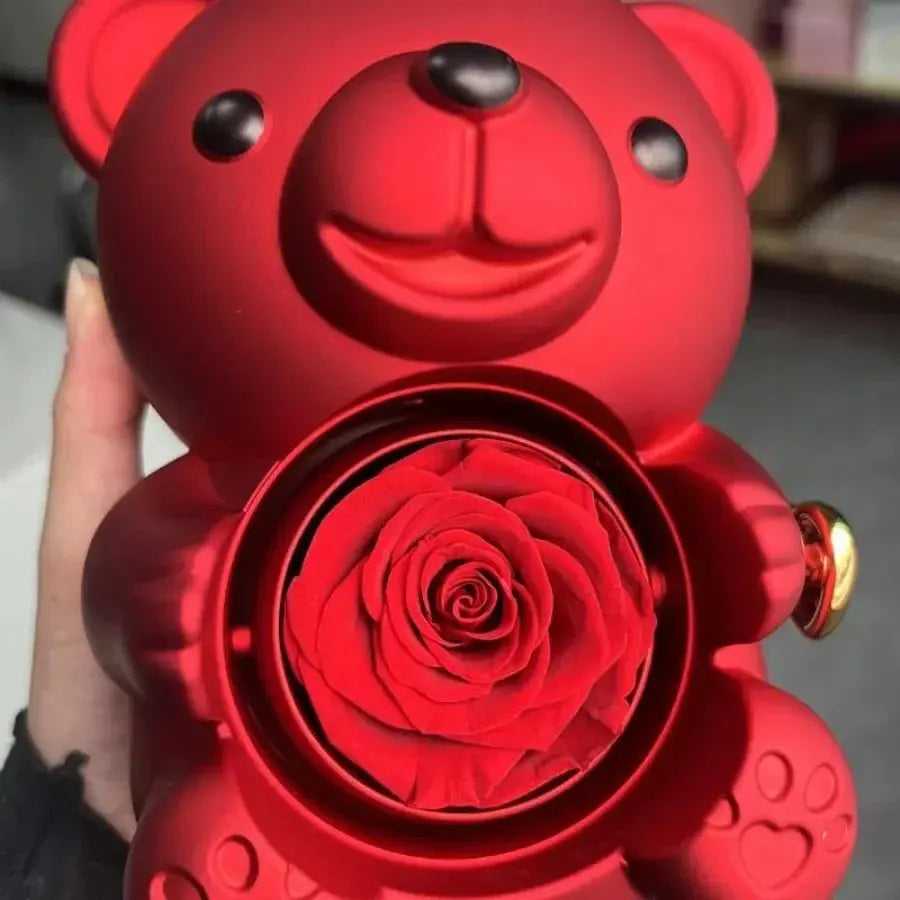 Rose Hug Bear Jewelry Box Preserved Real Rose Gifts for her - USMGD0206 AliExpress-Dropship