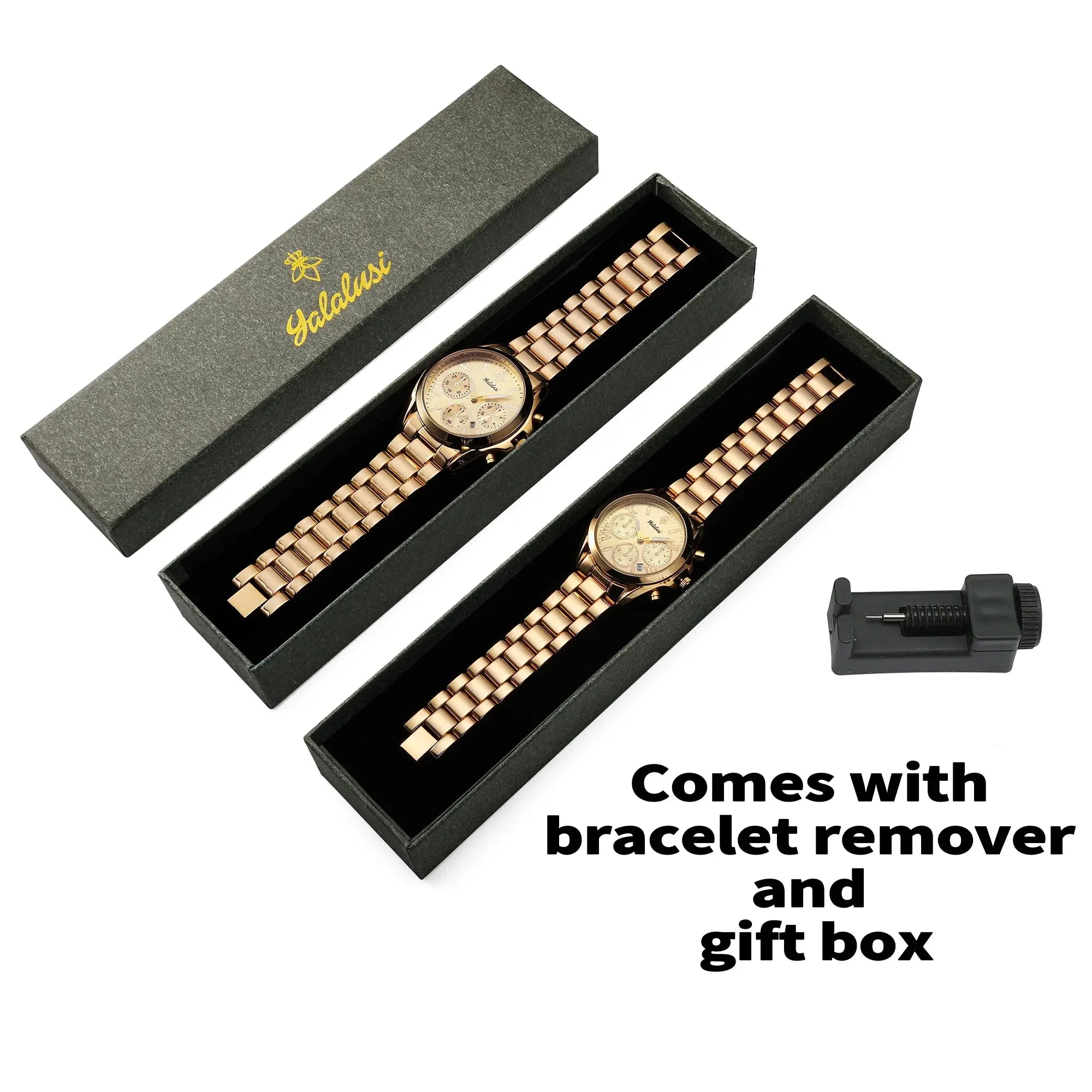 Gold Luxury Couple Watch Box Watch Remover Vacuum Plating - USMJ0253 AliExpress-Dropship
