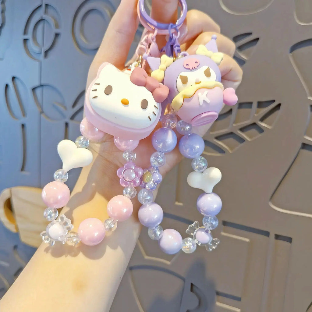 Sanrio Beaded Keychain Hello Kitty Cinnamoroll Kuromi Cute Cartoon Pendant -  USMJ0220 AliExpress-Dropship