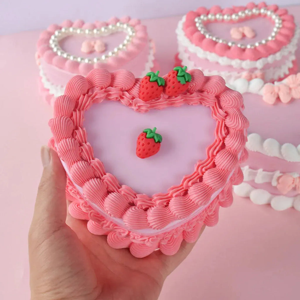 Simulation Heart Shaped Cake Jewelry Box Fake Cream Cake Model - USMGD0187 AliExpress-Dropship