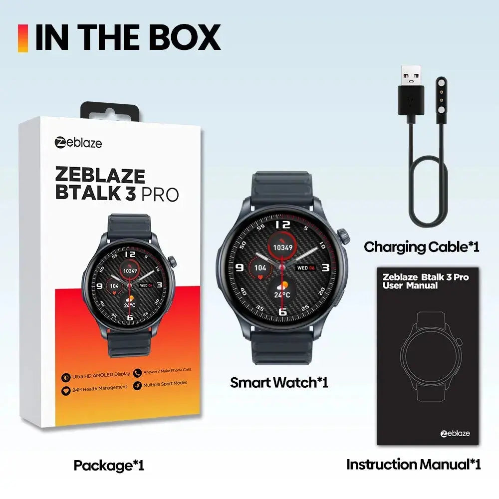 New Zeblaze Btalk 3 PRO Smart Watch AMOLED Display Bluetooth - USMW0281 AliExpress