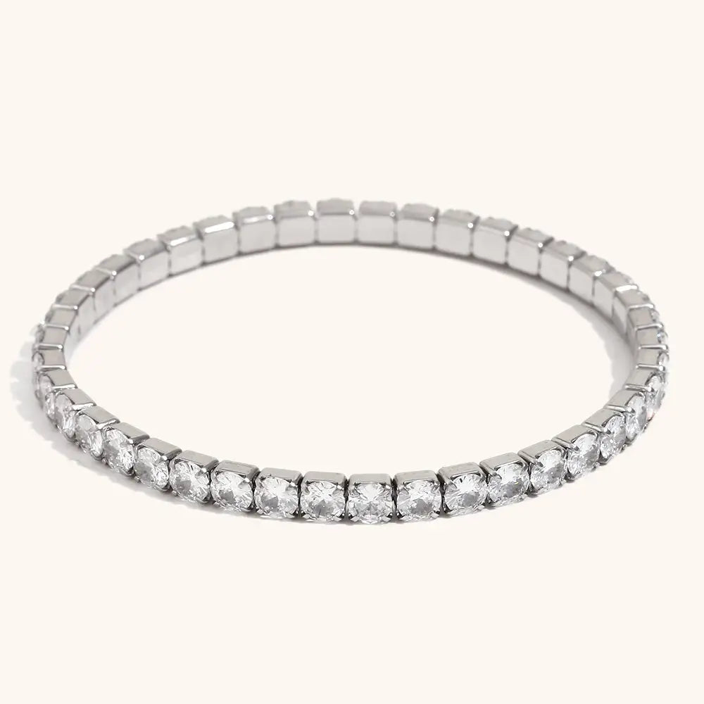 La.Muses Elastic Cubic Zirconia Stainless Steel Woman's Bracelet - USMJ0275 AliExpress-Dropship