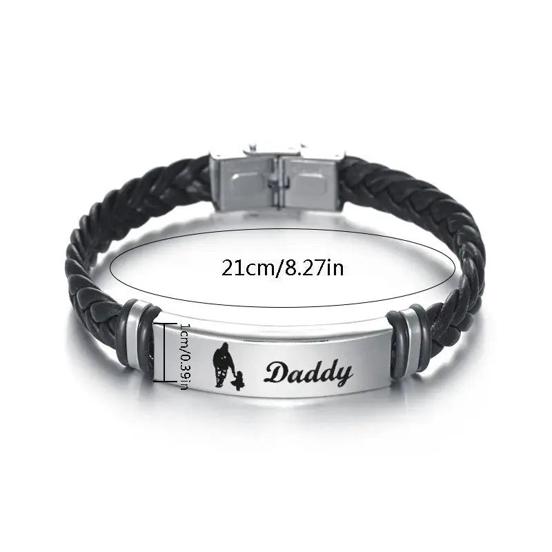 Stainless Steel Woven Twisted Leather Bracelet with Card Gifts - USMGD0268 AliExpress-Dropship