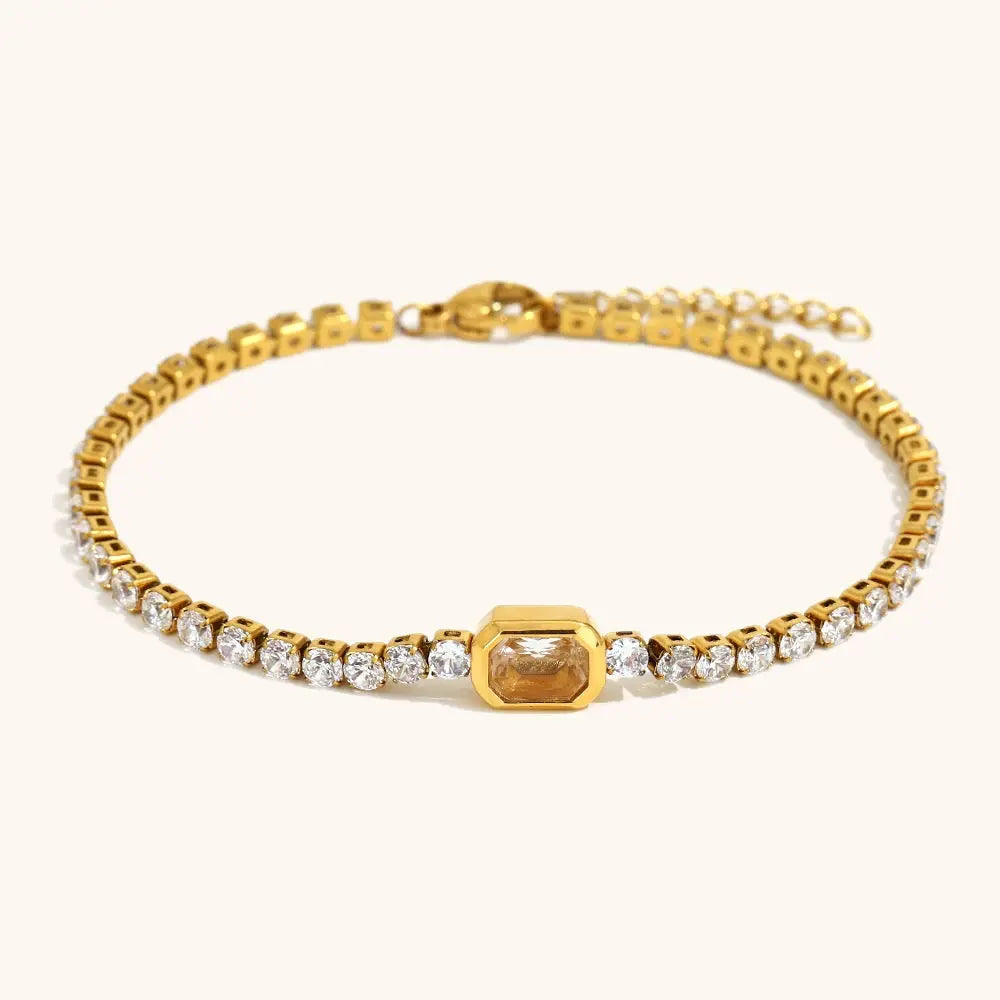 La.Muses Elastic Cubic Zirconia Stainless Steel Woman's Bracelet - USMJ0275 AliExpress-Dropship