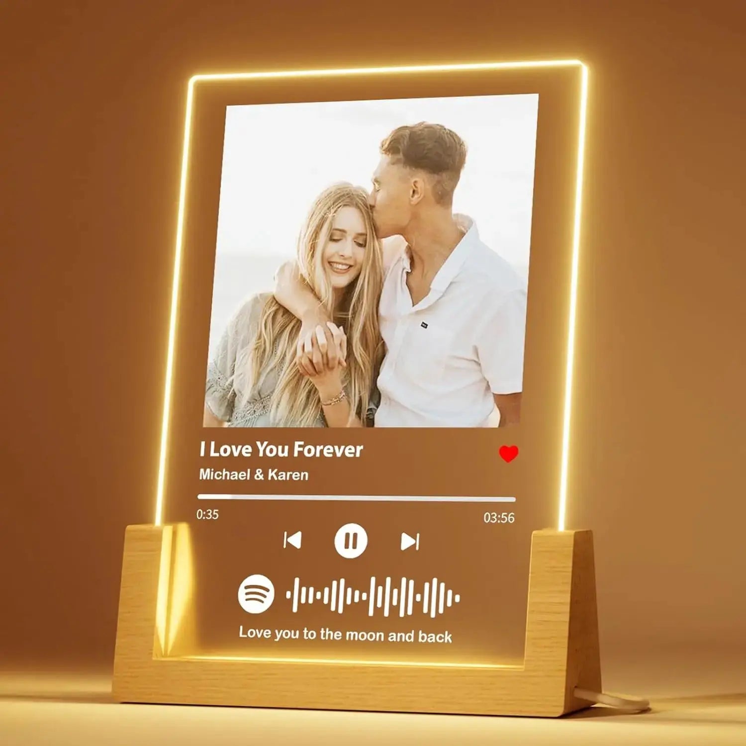 Spotify Music Plaque Gifts for Personalized Acrylic Photo Frame Lamp Couple - USMGD0202 AliExpress-Dropship
