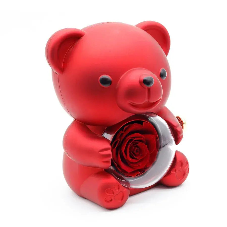 Rose Hug Bear Jewelry Box Preserved Real Rose Gifts for her - USMGD0206 AliExpress-Dropship