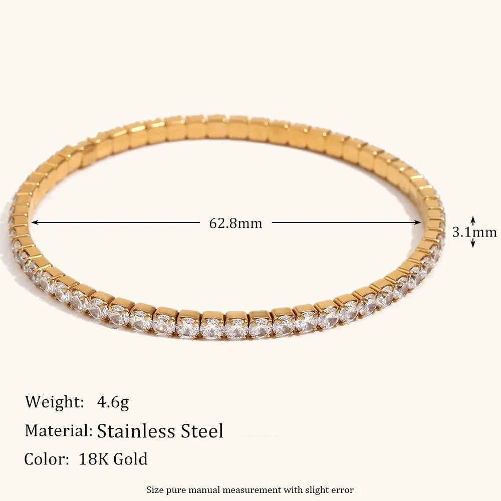 La.Muses Elastic Cubic Zirconia Stainless Steel Woman's Bracelet - USMJ0275 AliExpress-Dropship