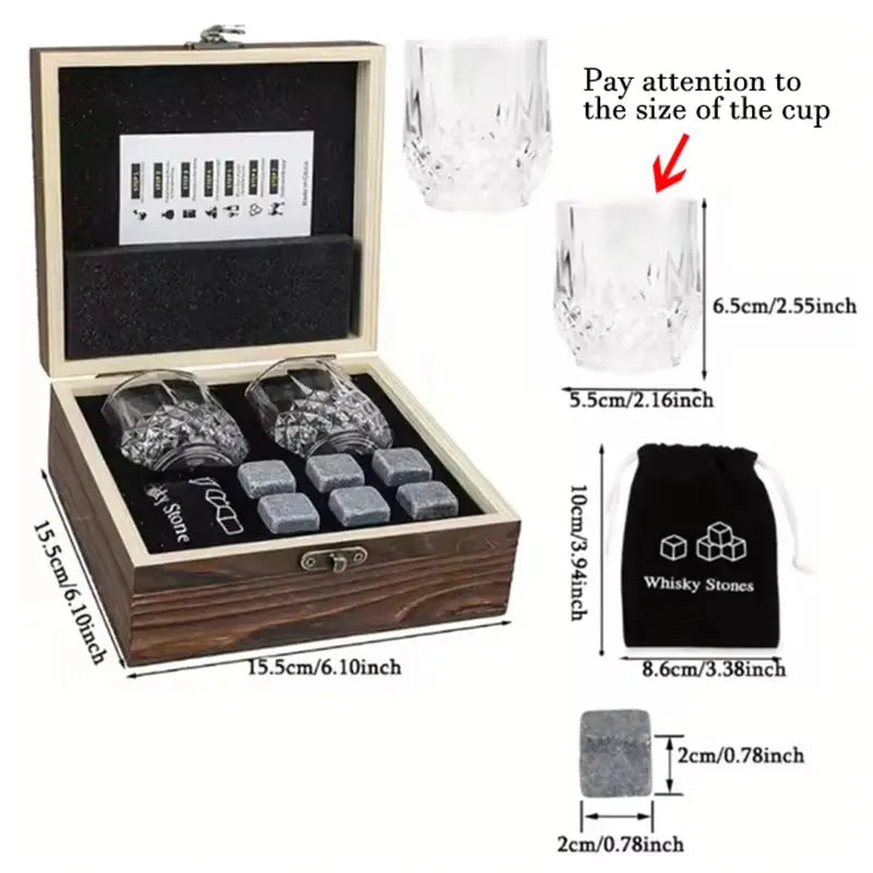 Whiskey Stones Glasses Set Granite Ice Cube For Whisky - USMGD0211 AliExpress-Dropship