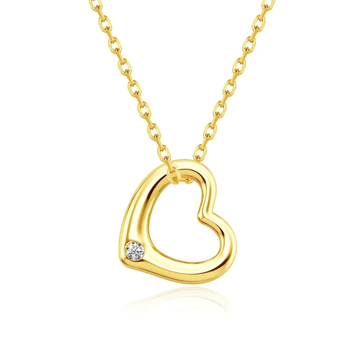 Love Shape Moissanite Pendant 14K Gold Lightweight Hollow Craft - USMJ0247 AliExpress-Dropship