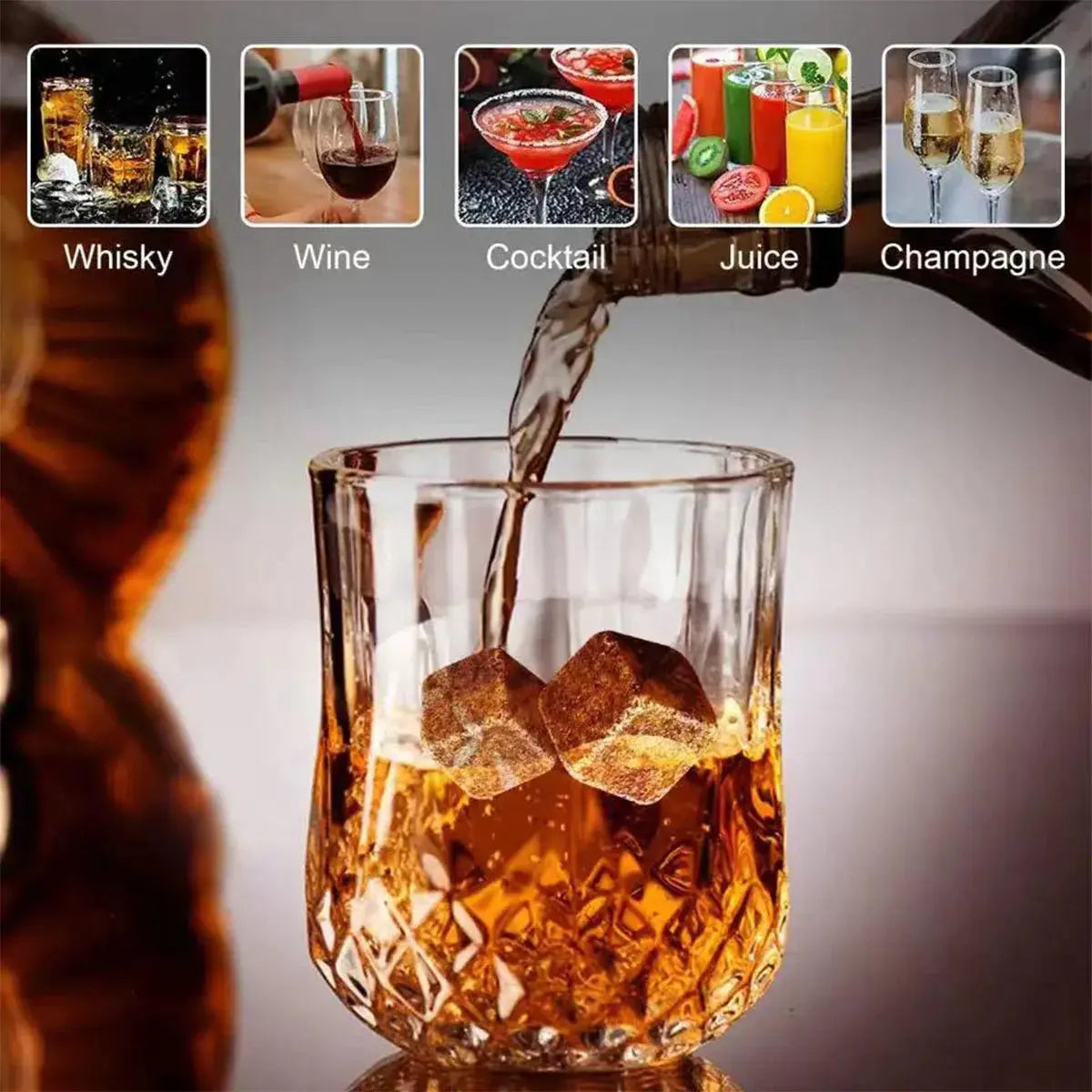 Whiskey Stones Glasses Set Granite Ice Cube For Whisky - USMGD0211 AliExpress-Dropship