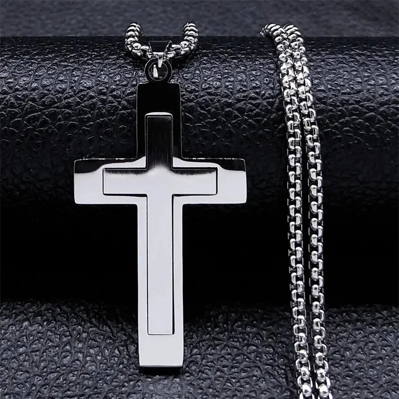 Cross Stainless Steel Choker Necklace for Man Gold Color - USMJ0223 AliExpress-Dropship