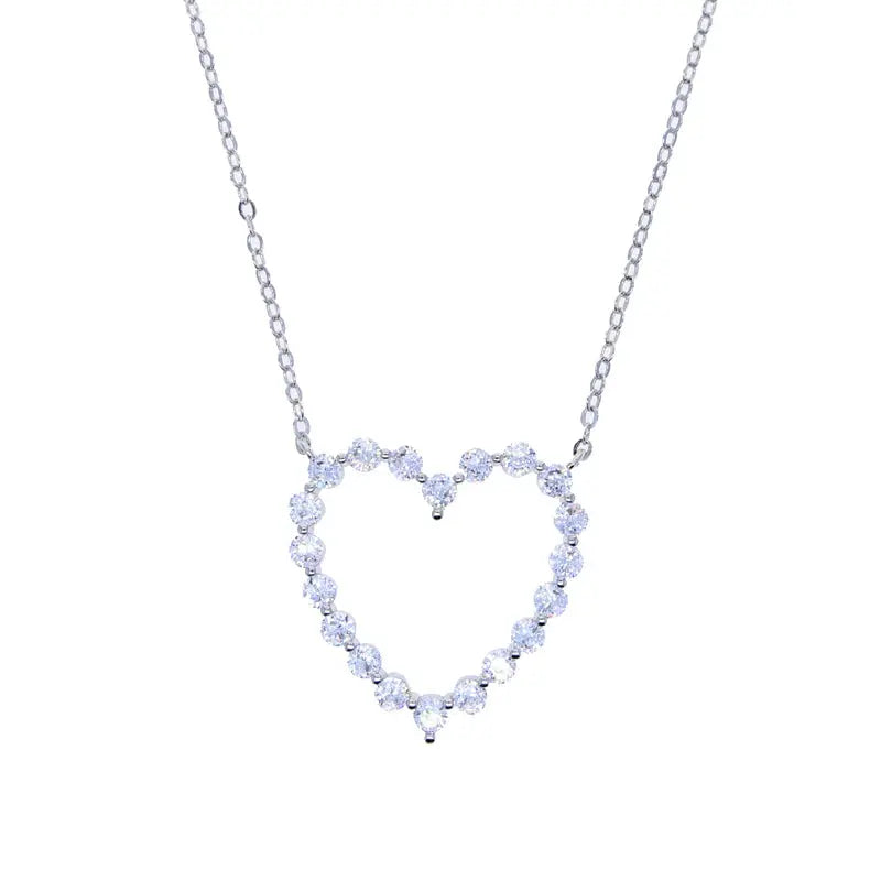 Fashion Jewelry for Girlfriend Iced Out Hollow Heart Pendant Necklace - USMJ0197 AliExpress-Dropship