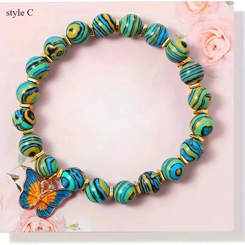 Gifts Jewelry Diamond-Encrusted Heart Design Pink Zebra Elastic Bracelet - USMJ0213 AliExpress-Dropship