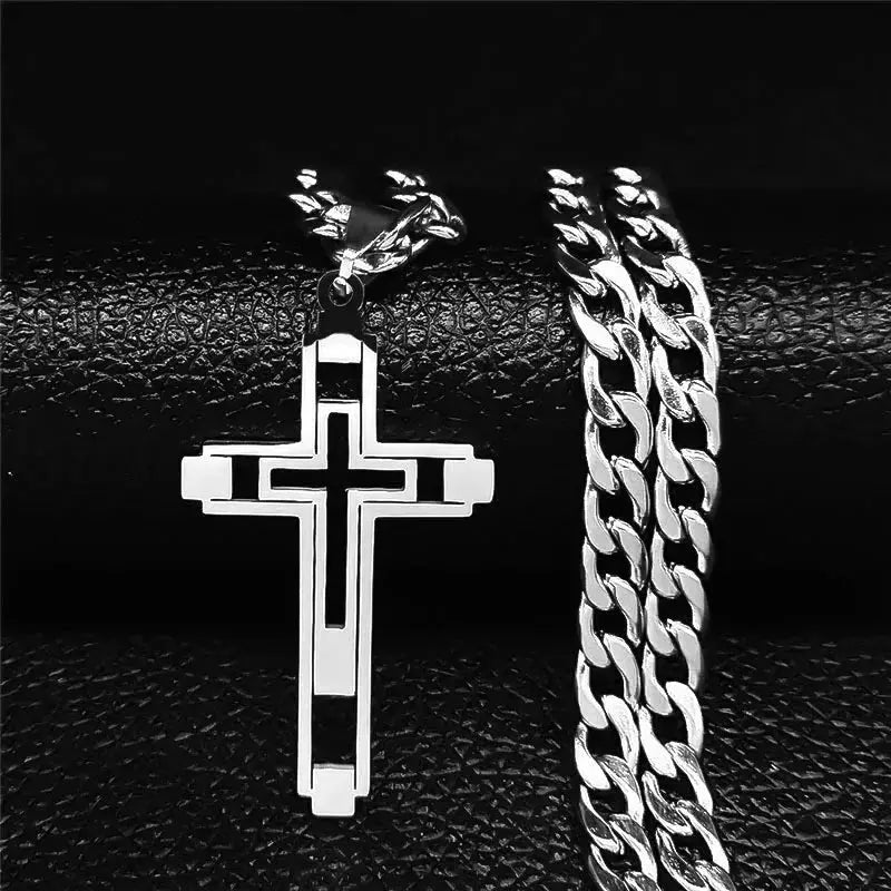 Cross Stainless Steel Choker Necklace for Man Gold Color - USMJ0223 AliExpress-Dropship