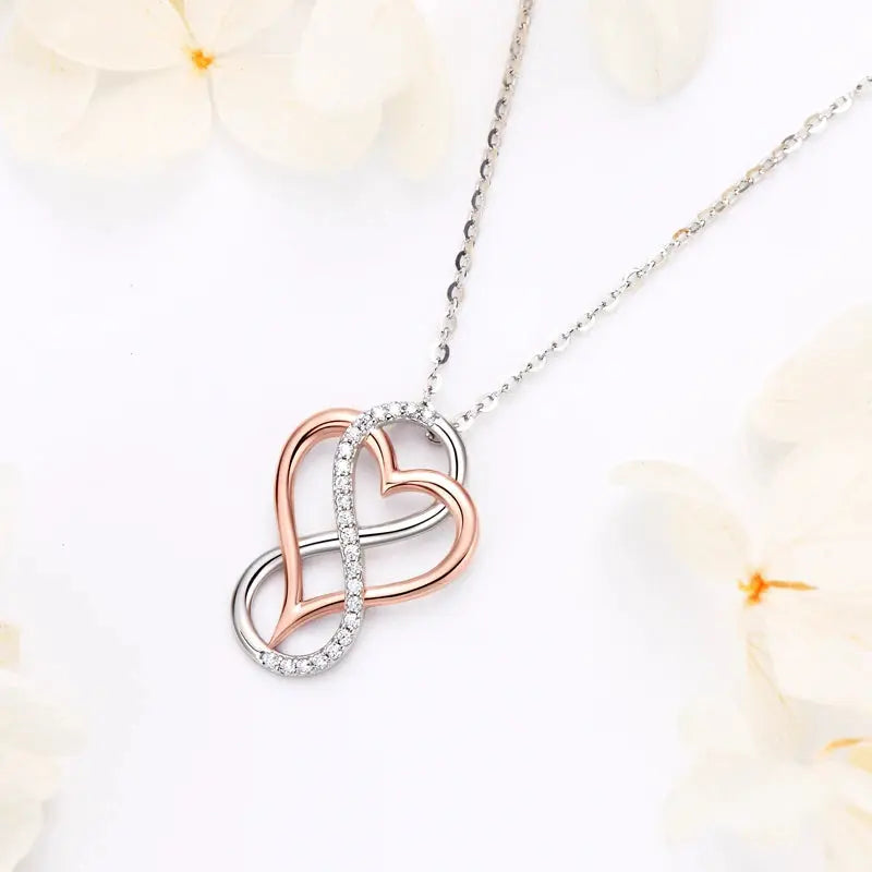 IOGOU D Moissanite Heart Infinity Pendant Necklace - USMJ0255 AliExpress-Dropship