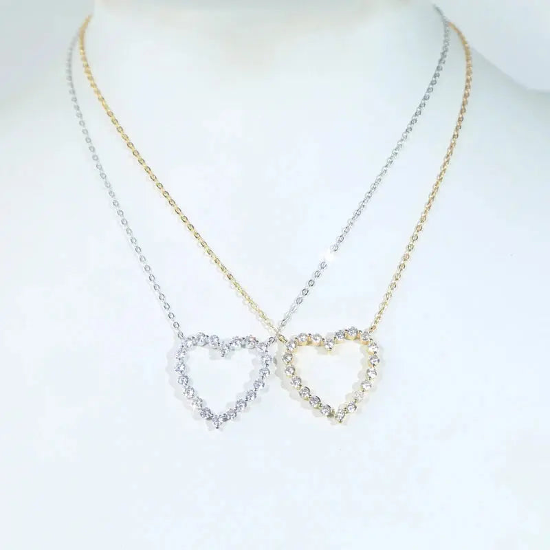 Fashion Jewelry for Girlfriend Iced Out Hollow Heart Pendant Necklace - USMJ0197 AliExpress-Dropship
