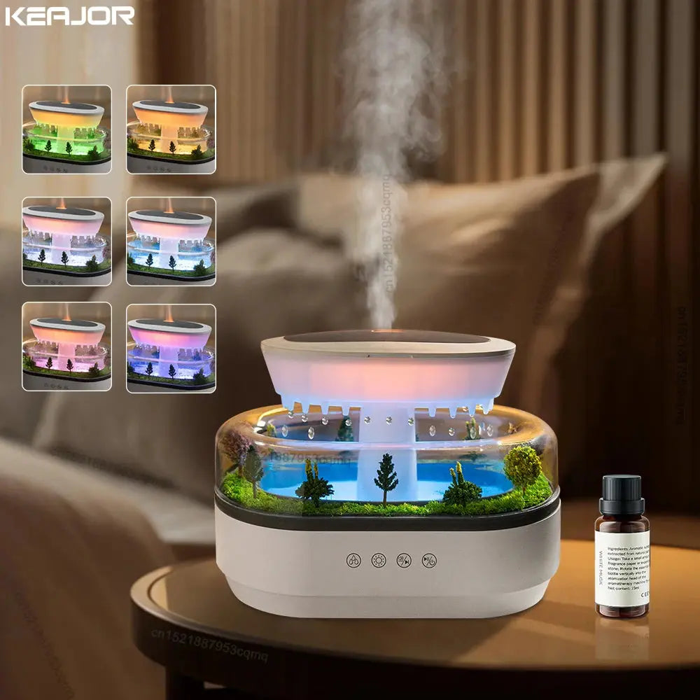 Aroma Humidifier Raindrop Air Humidifier Colorful Light White Noise - USMOD0112 AliExpress